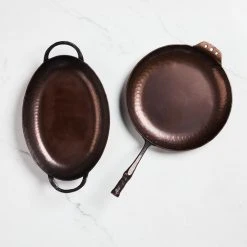 Smithey Ironware Co Cast Iron Smithey Ironware Carbon Steel Oval Roaster