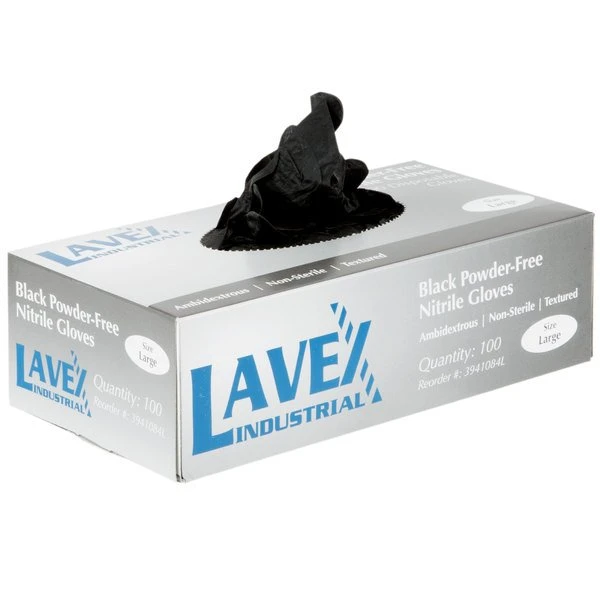West Chester Lavex Industrial Black Powder-Free Nitrile 100PK Disposable Gloves 1 West Chester Lavex Industrial Black Powder-Free Nitrile 100PK Disposable Gloves