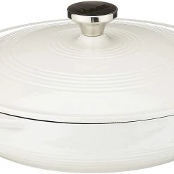 Lodge Cast Iron Lodge 3.6 Quart Oyster White Casserole Cast Iron