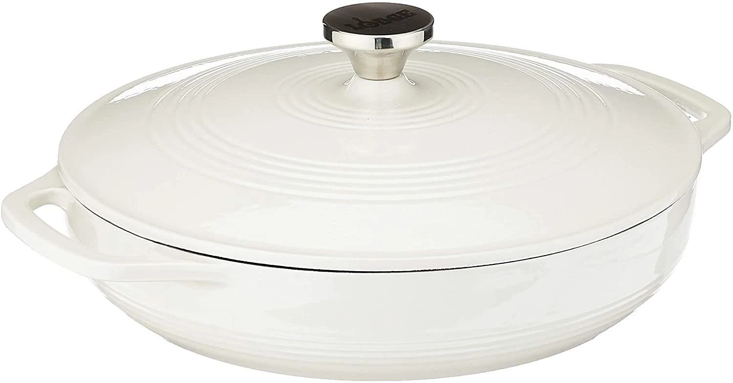 Lodge Cast Iron Lodge 3.6 Quart Oyster White Casserole Cast Iron 1 Lodge Cast Iron Lodge 3.6 Quart Oyster White Casserole Cast Iron