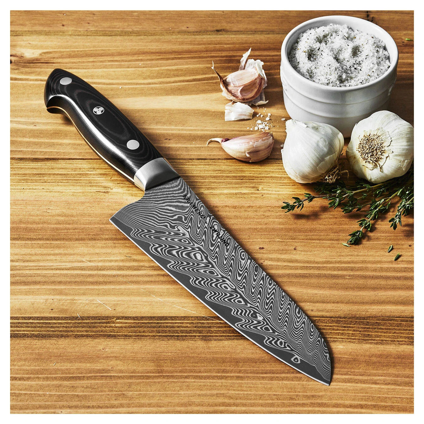Zwilling Bob Kramer – Euroline Stainless Damascus Collection: 7" Santoku Knife 2 Zwilling Bob Kramer – Euroline Stainless Damascus Collection: 7" Santoku Knife