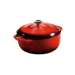 Lodge Cast Iron Lodge 4.5 Quart Enameled Dutch Oven, Red