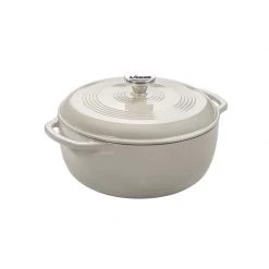 Lodge Cast Iron Lodge 6 Quart Enameled White Dutch Oven, Oyster Dutch Ovens