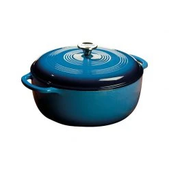 Lodge Cast Iron Lodge 7.5 Quart Enameled Dutch Oven, Blue Dutch Ovens