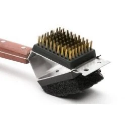 Fox Run Brands Brushes, Scrubbers & Scrapers Outset Rosewood 3-in-1 Grill Brush