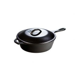 Lodge Cast Iron Lodge 3.2 Quart Cast Iron Covered Deep Skillet Frying Pans & Skillets
