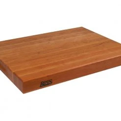 John Boos Rev. Edge Grain Cutting Board W/Grips-24x18x2.25in Cherry